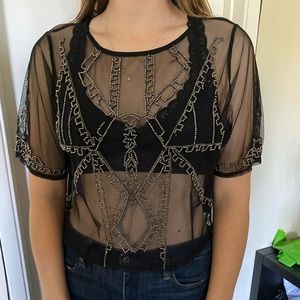 Beautiful designed see through crop top